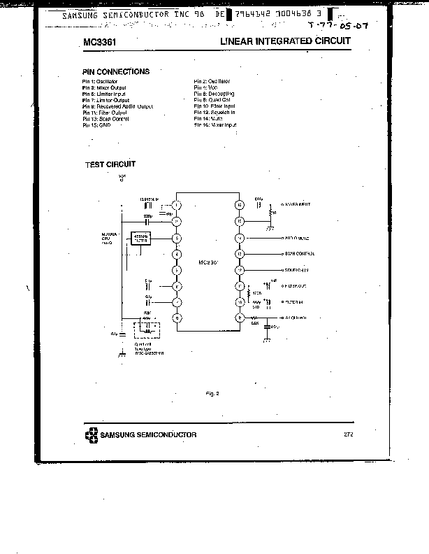 MC3361 Datasheet PDF (250 KB) Samsung | Pobierz z Elenota.pl