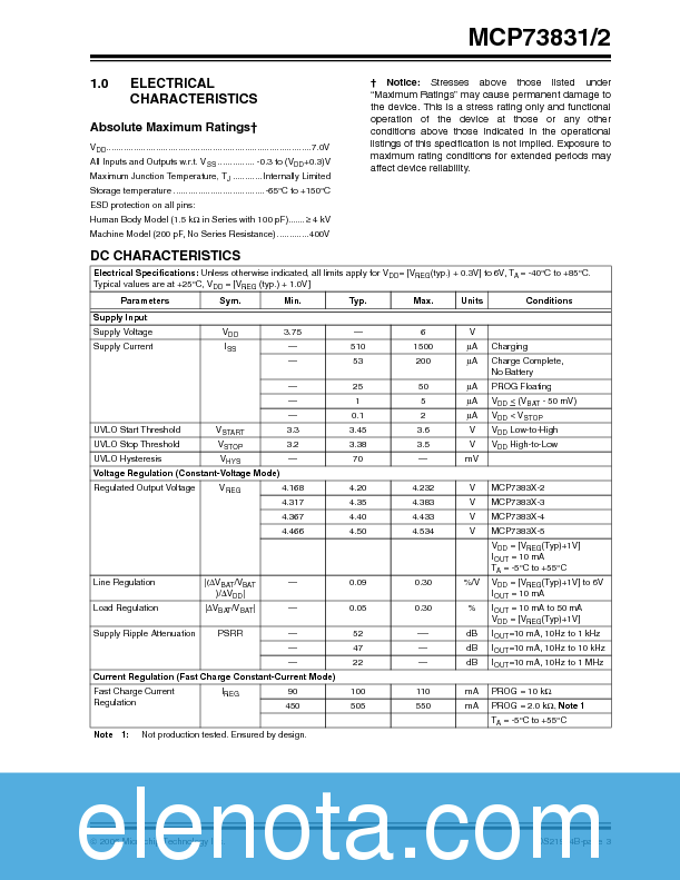 MCP73831 Datasheet PDF (697 KB) Microchip Technology | Pobierz z Elenota.pl