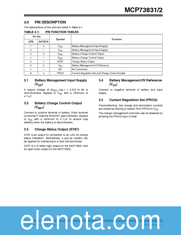 MCP73831 Datasheet PDF (697 KB) Microchip Technology | Pobierz z Elenota.pl