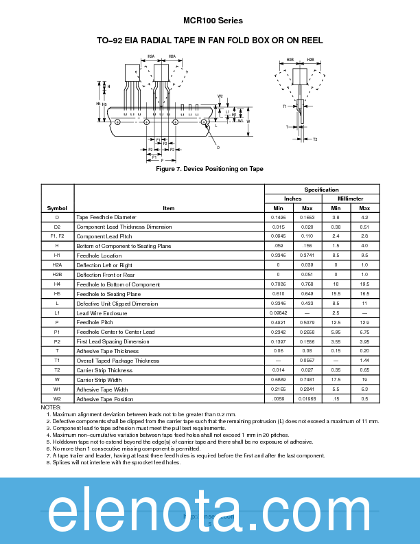 MCR100 Datasheet PDF (66 KB) ON Semiconductor | Pobierz z Elenota.pl