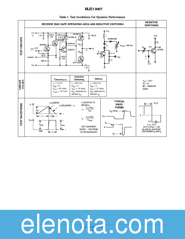 MJE13007 Datasheet PDF (122 KB) ON Semiconductor | Pobierz z Elenota.pl