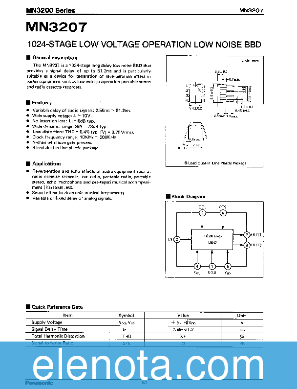 MN3207 Datasheet PDF (177 KB) Panasonic | Pobierz z Elenota.pl