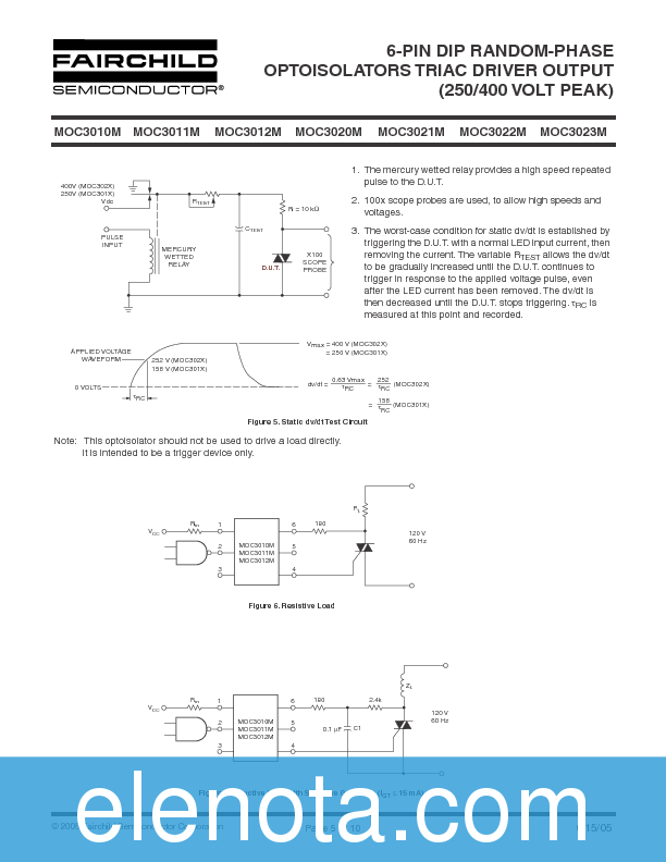 MOC3022M Datasheet PDF (522 KB) Fairchild Pobierz z Elenota.pl