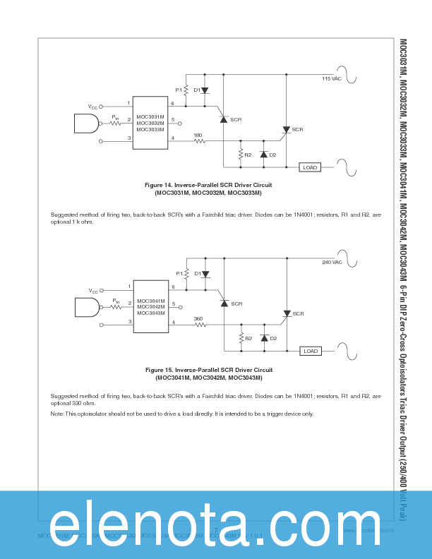 MOC3042-M Datasheet PDF (520 KB) Fairchild | Pobierz z Elenota.pl