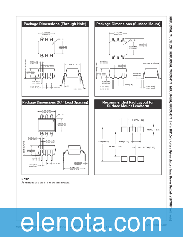 MOC3042-M Datasheet PDF (520 KB) Fairchild | Pobierz z Elenota.pl
