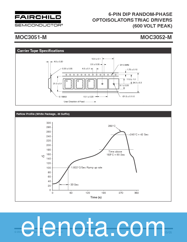 MOC3051-M Datasheet PDF (541 KB) Fairchild | Pobierz z Elenota.pl