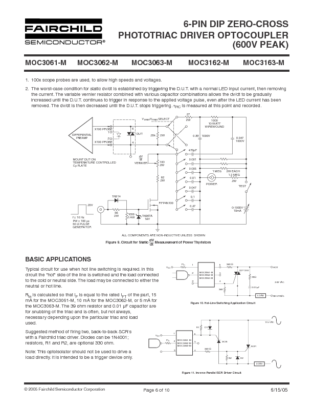 MOC3063M Datasheet PDF (533 KB) Fairchild Pobierz z Elenota.pl