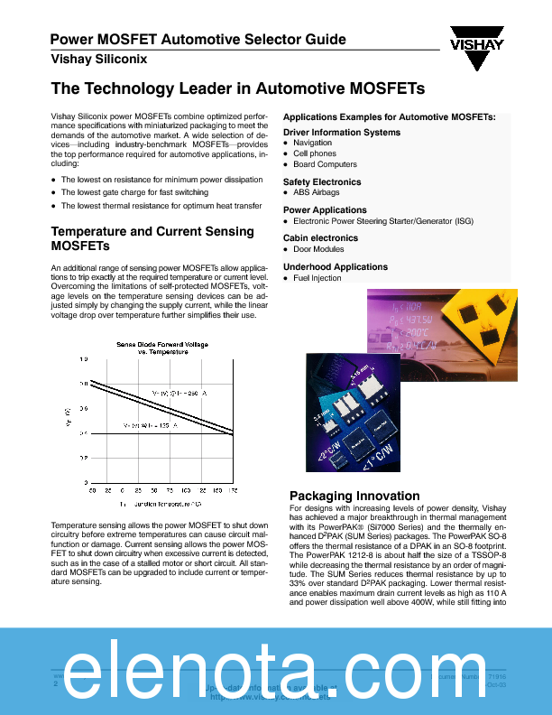 MOSFET Datasheet PDF (465 KB) Vishay | Pobierz z Elenota.pl