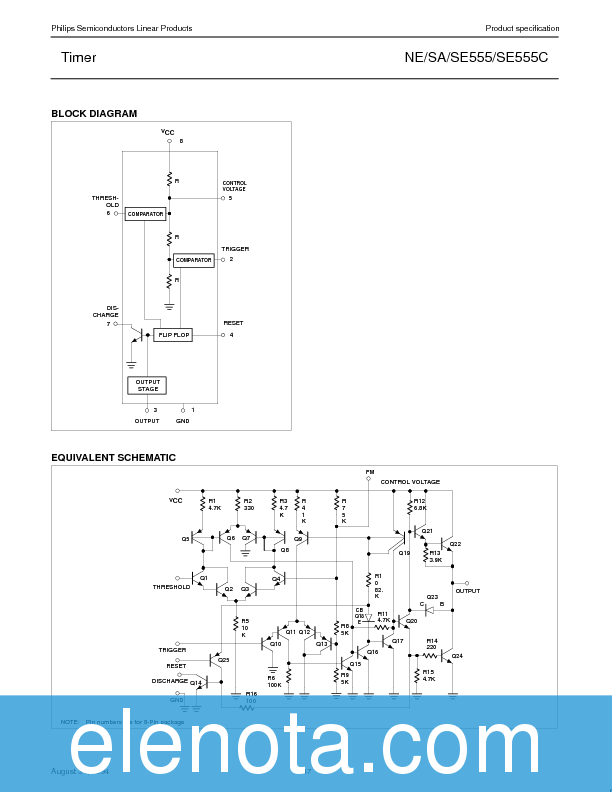 NE555N Datasheet PDF (124 KB) NXP Semiconductors | Pobierz z Elenota.pl