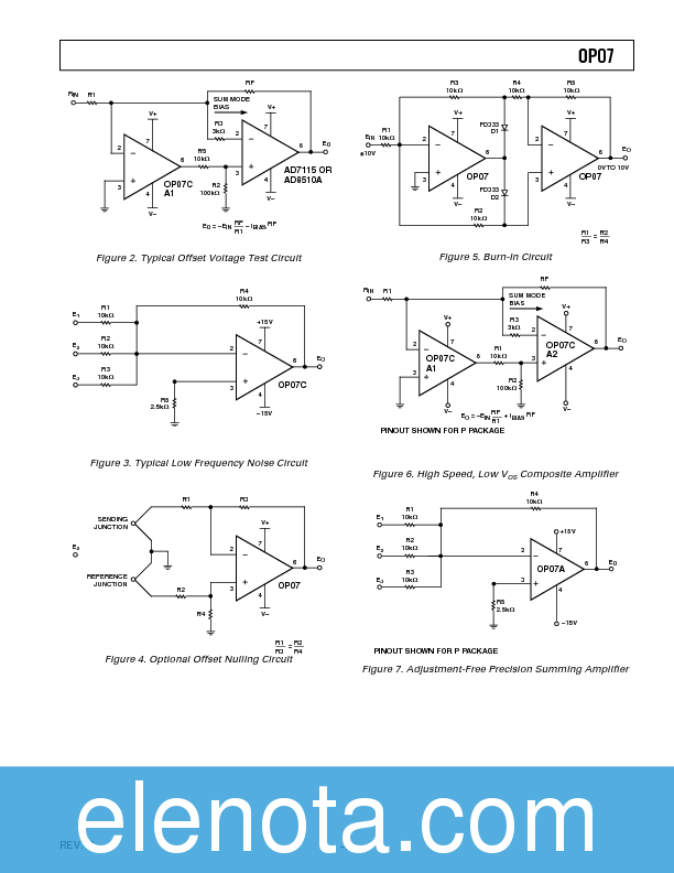 OP07 Datasheet PDF (201 KB) Analog Devices | Pobierz z Elenota.pl