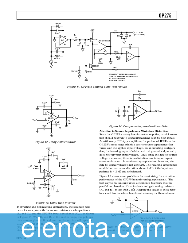OP275 Datasheet PDF (189 KB) Analog Devices | Pobierz z Elenota.pl
