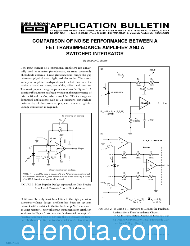 OPA627 Datasheet PDF (67 KB) Burr-Brown | Pobierz z Elenota.pl