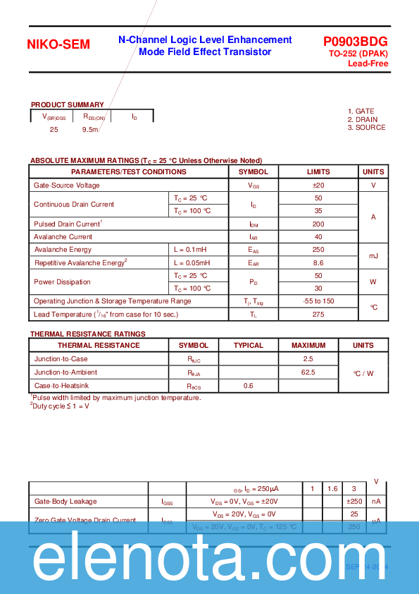 P0903BDG Datasheet PDF (286 KB) NICO-SEM | Pobierz z Elenota.pl
