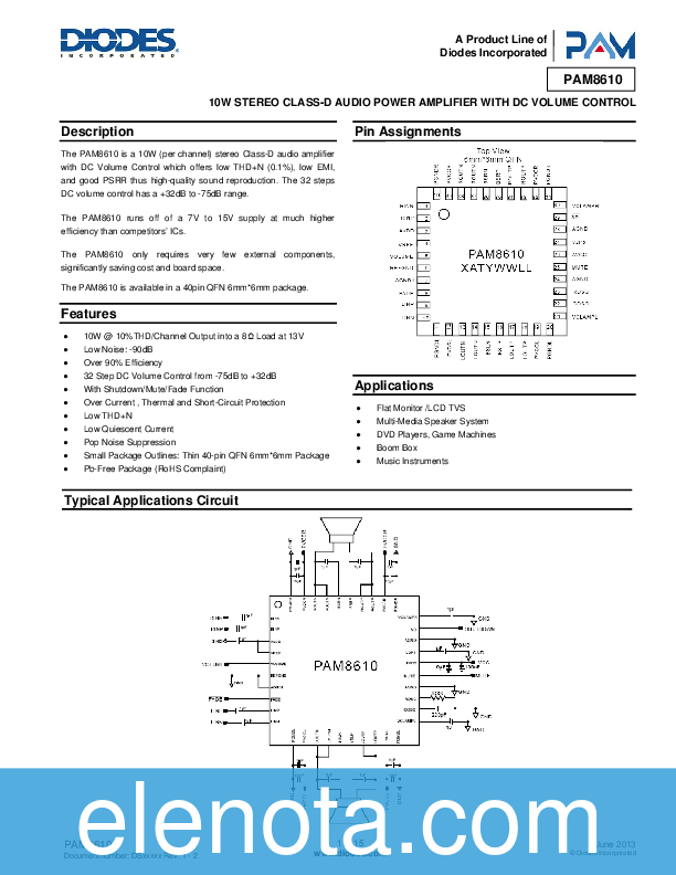 Diodes Incorporated PAM8610
