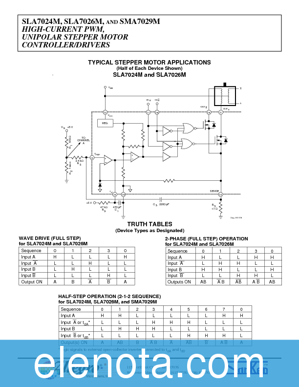 SLA7024M Datasheet PDF (205 KB) Allegro | Pobierz z Elenota.pl
