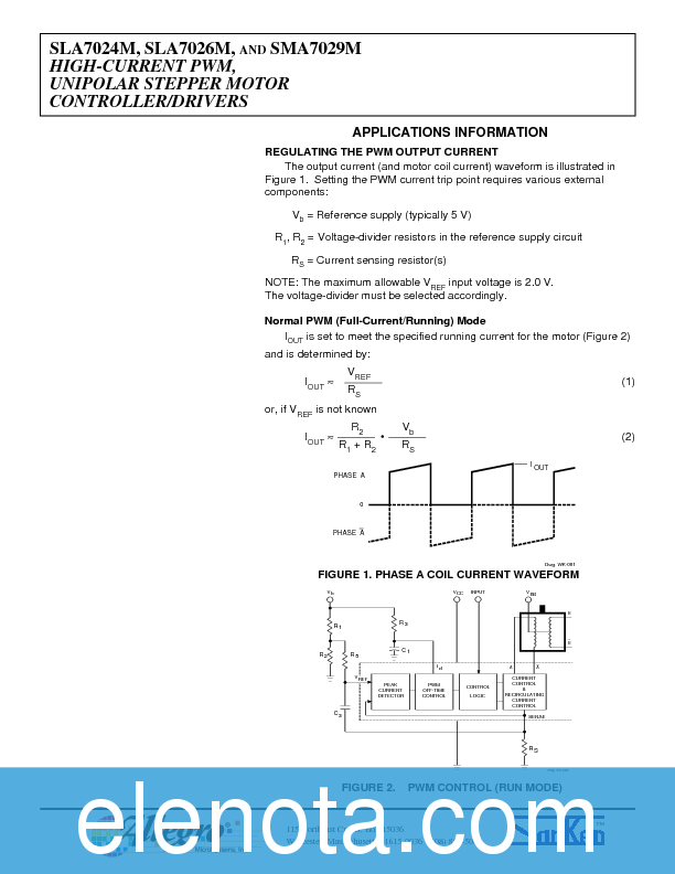 SLA7024M Datasheet PDF (205 KB) Allegro | Pobierz z Elenota.pl