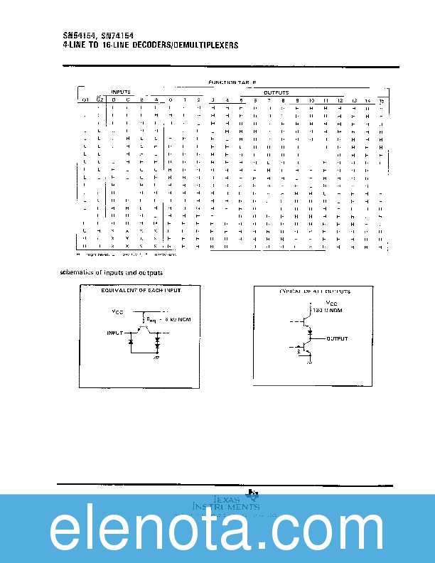 sn74154 datasheet Sn74154 datasheet pdf (204 kb) texas instruments | pobierz z.