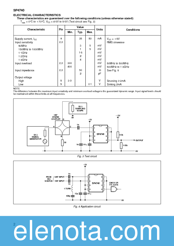 SP4740 Datasheet PDF (133 KB) Zarlink Semiconductor | Pobierz z Elenota.pl