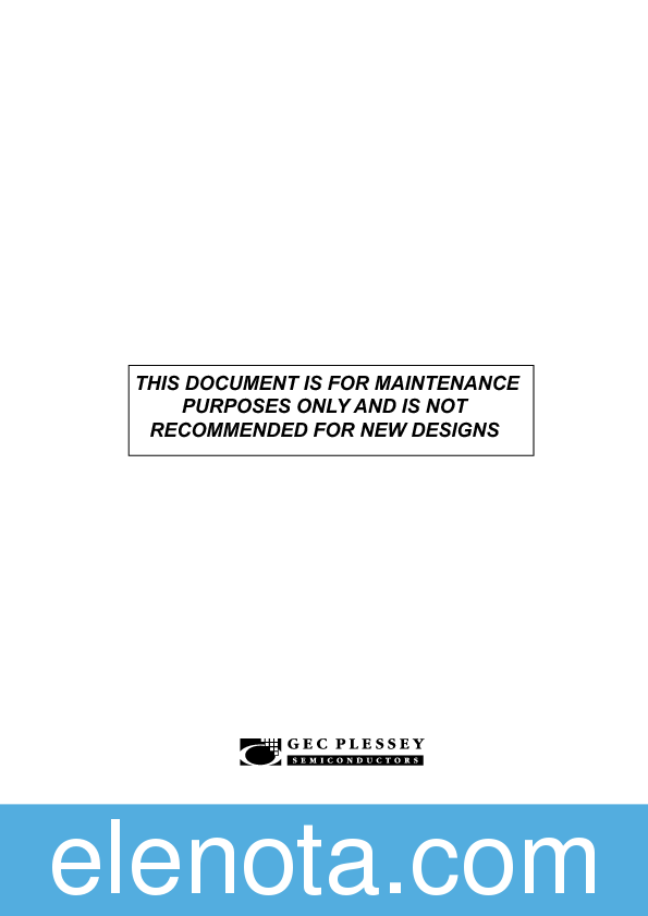 SP4914 Datasheet PDF (127 KB) Zarlink Semiconductor | Pobierz z Elenota.pl