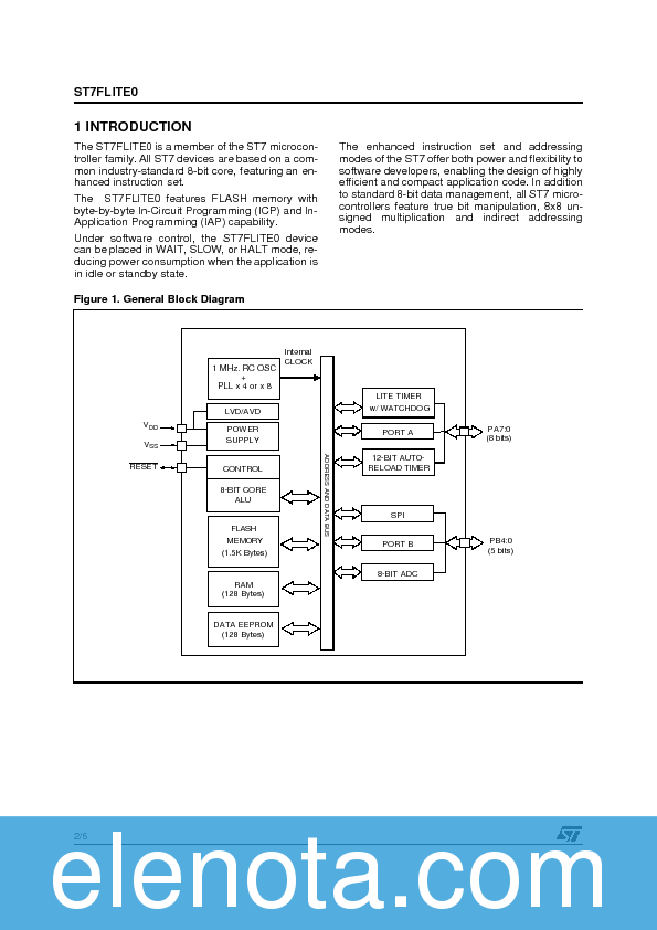 ST7FLITE05Y0B6 Datasheet PDF (43 KB) STMicroelectronics | Pobierz z ...