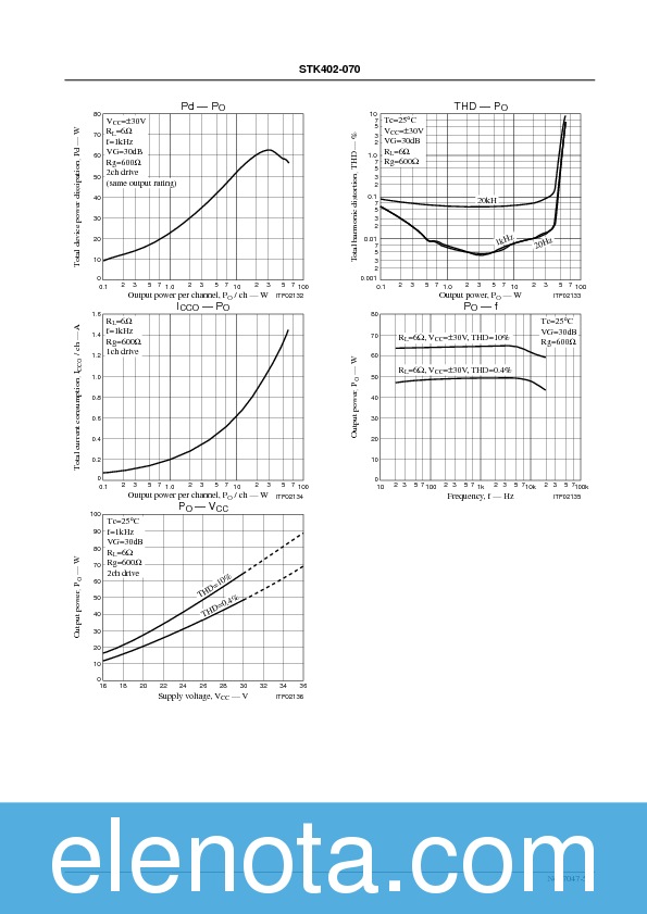 STK402-070 Datasheet PDF (64 KB) Sanyo | Pobierz z Elenota.pl
