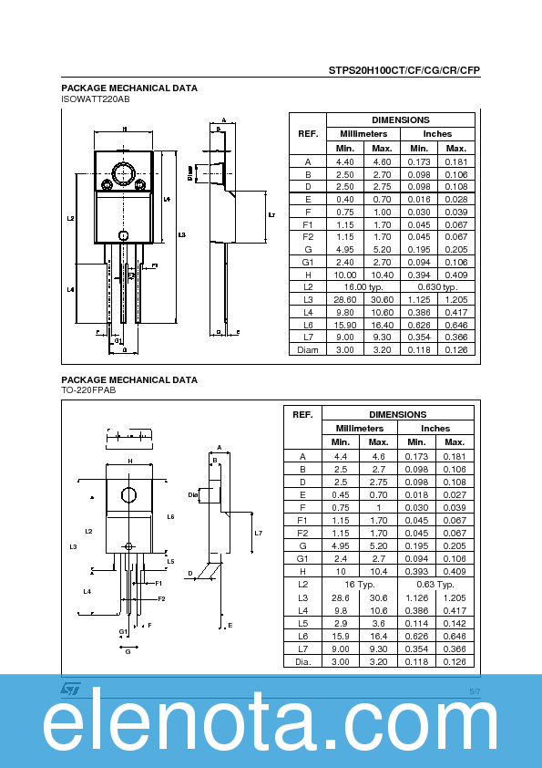 STPS20H100CT Datasheet PDF (93 KB) STMicroelectronics | Pobierz z ...