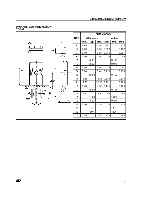 STPS3045CP Datasheet PDF (101 KB) STMicroelectronics | Pobierz z Elenota.pl