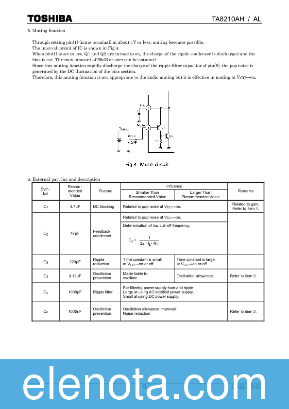 TA8210AH Datasheet PDF (0.97 MB) Toshiba | Pobierz z Elenota.pl