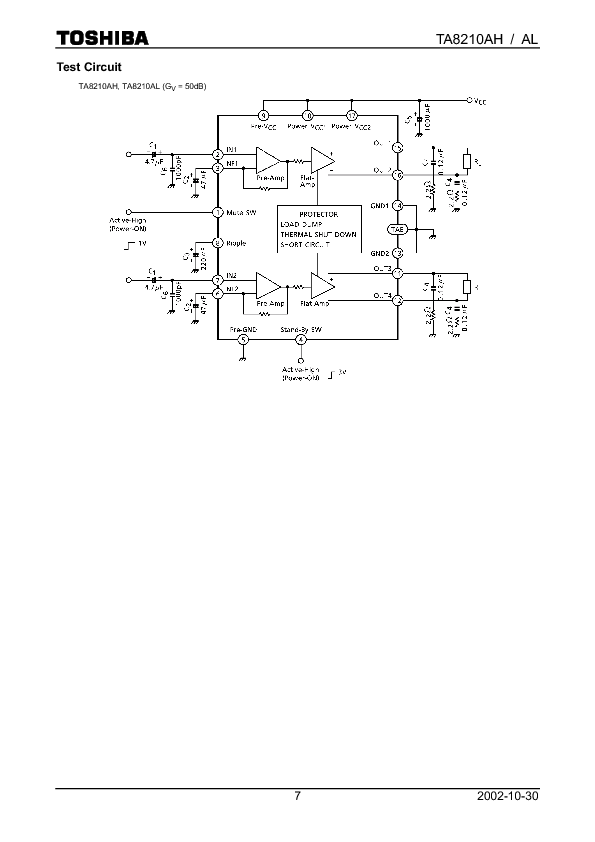 TA8210AH Datasheet PDF (0.97 MB) Toshiba | Pobierz z Elenota.pl