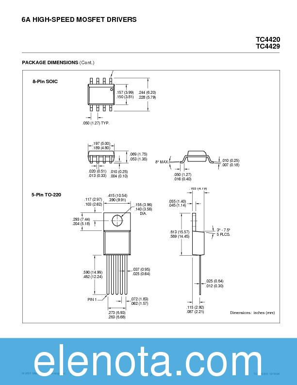 TC4420 Datasheet PDF (65 KB) Microchip | Pobierz z Elenota.pl