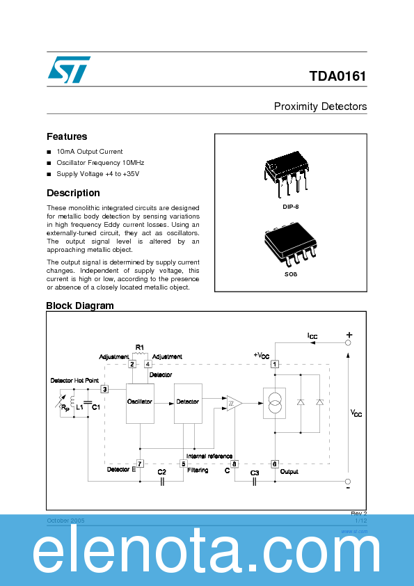 TDA0161 Datasheet PDF (559 KB) STMicroelectronics | Pobierz z Elenota.pl