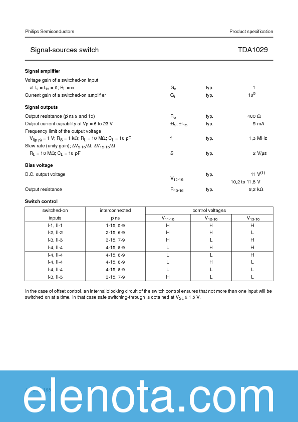 TDA1029 Datasheet PDF (237 KB) NXP Semiconductors | Pobierz z Elenota.pl