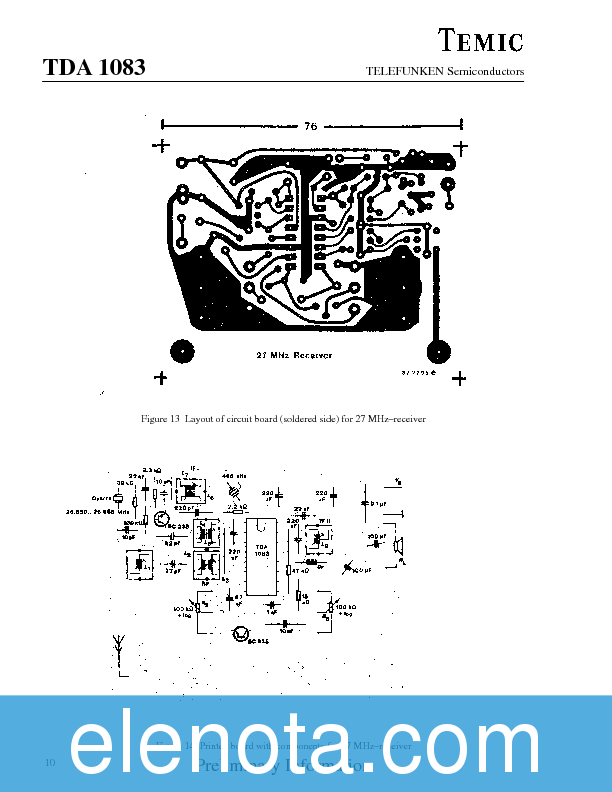 TDA1083 Datasheet PDF (437 KB) Temic | Pobierz z Elenota.pl