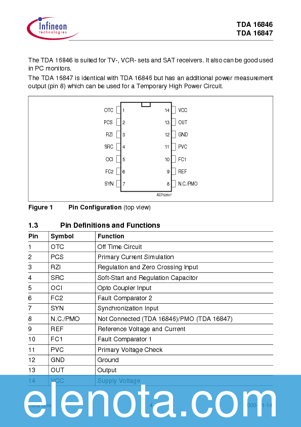 TDA16846 Datasheet PDF (352 KB) Infineon | Pobierz z Elenota.pl