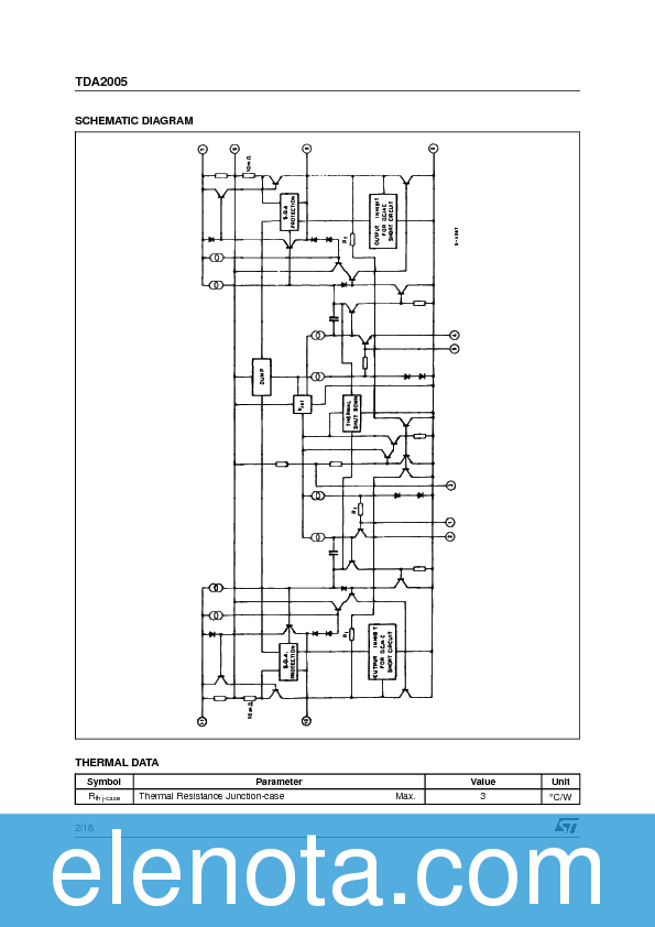 TDA2005 Datasheet PDF (2.88 MB) STMicroelectronics | Pobierz z Elenota.pl
