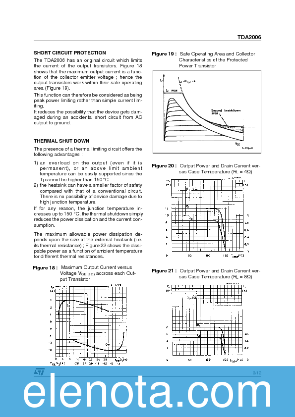 TDA2006 Datasheet PDF (1.39 MB) STMicroelectronics | Pobierz z Elenota.pl