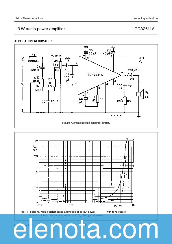 TDA2611A Datasheet PDF (250 KB) Philips | Pobierz z Elenota.pl