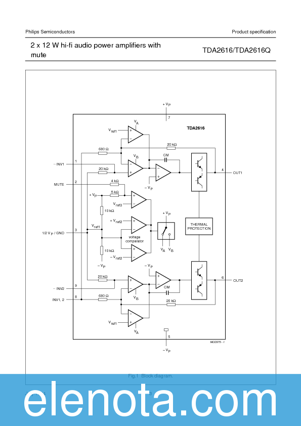 TDA2616 Datasheet PDF (70 KB) Philips | Pobierz z Elenota.pl