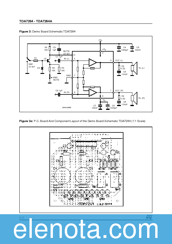 TDA7264 Datasheet PDF (189 KB) STMicroelectronics | Pobierz z Elenota.pl