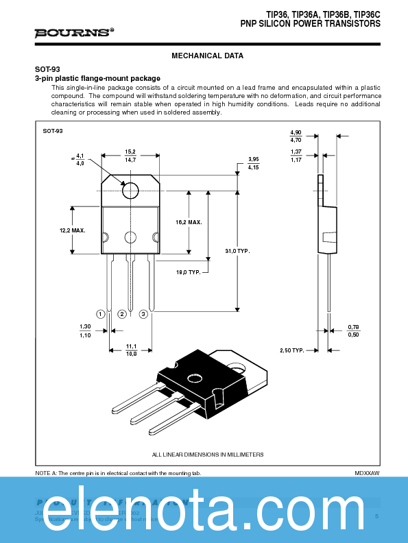 TIP36C Datasheet PDF (112 KB) Bourns Pobierz z Elenota.pl
