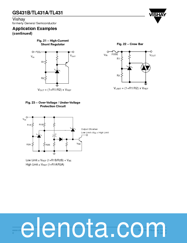 TL431A Datasheet PDF (106 KB) Vishay | Pobierz z Elenota.pl