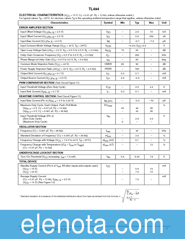 TL494CN Datasheet PDF (201 KB) Motorola | Pobierz z Elenota.pl