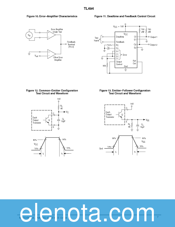 TL494CN Datasheet PDF (201 KB) Motorola | Pobierz z Elenota.pl