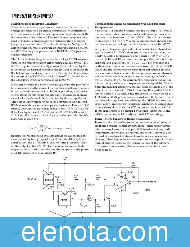 TMP36 Datasheet PDF (476 KB) Analog Devices Pobierz z Elenota.pl
