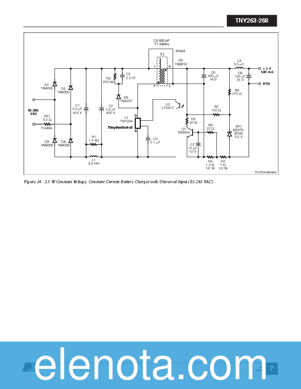 TNY264PN Datasheet PDF (1.18 MB) Power Integrations | Pobierz z Elenota.pl