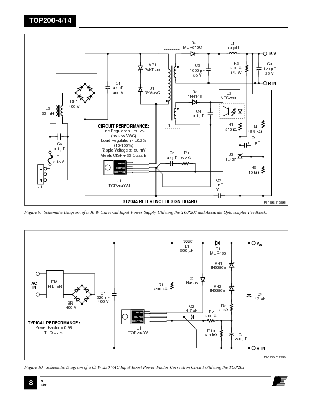 TOP204 Datasheet PDF (161 KB) Power Integrations | Pobierz z Elenota.pl