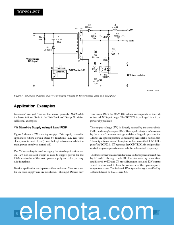 TOP223Y Datasheet PDF (179 KB) Power Integrations | Pobierz z Elenota.pl