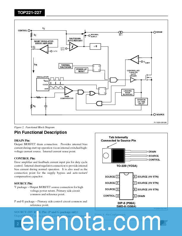 TOP227Y Datasheet PDF (179 KB) Power Integrations | Pobierz z Elenota.pl