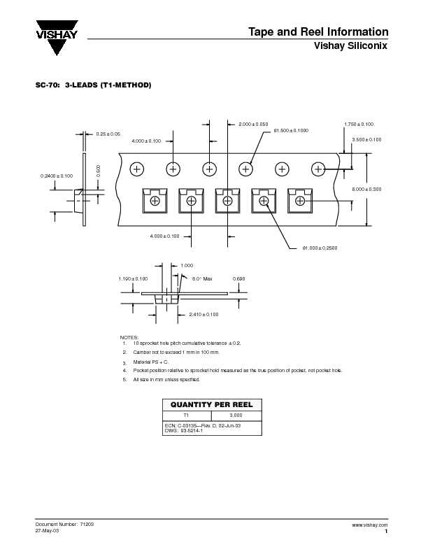 TAPE Datasheet PDF (16 KB) Vishay Pobierz z Elenota.pl