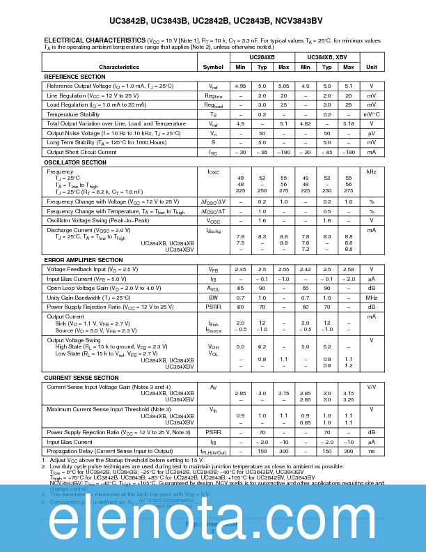 UC3842B Datasheet PDF (369 KB) ON Semiconductor | Pobierz z Elenota.pl